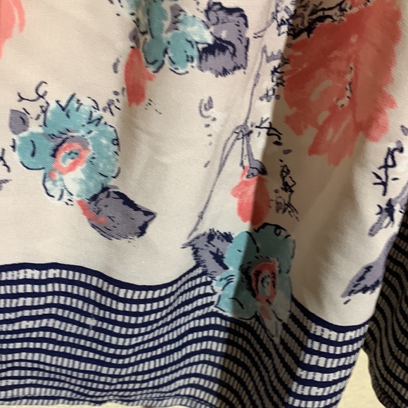 Bo Bel Dress Mini Size S Tiered Floral Pink Blue Gray Cream Long Tunic - Picture 5 of 15